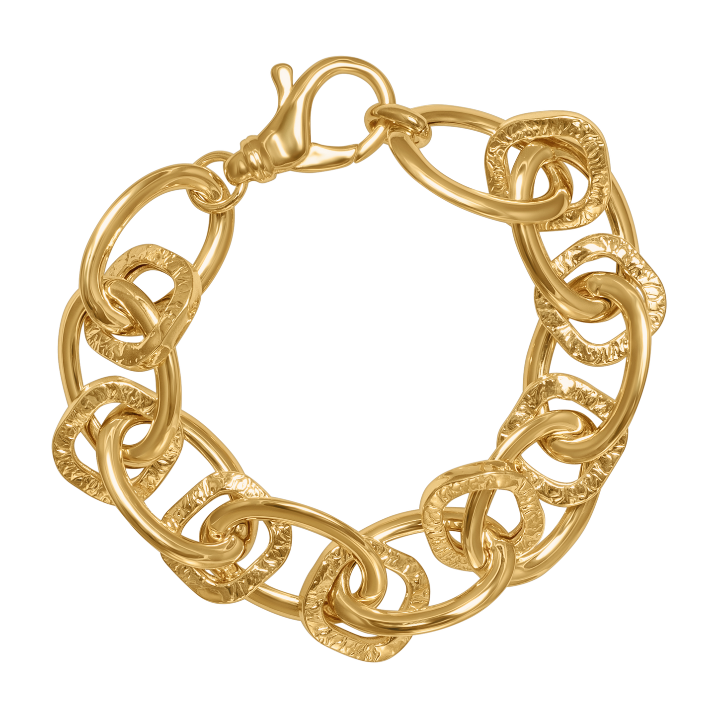 GOLD TEXTURED MULTIPLE CHAIN BRACELET