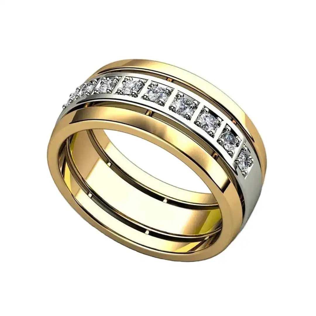 Anillo con Hilera de Piedras Engastadas