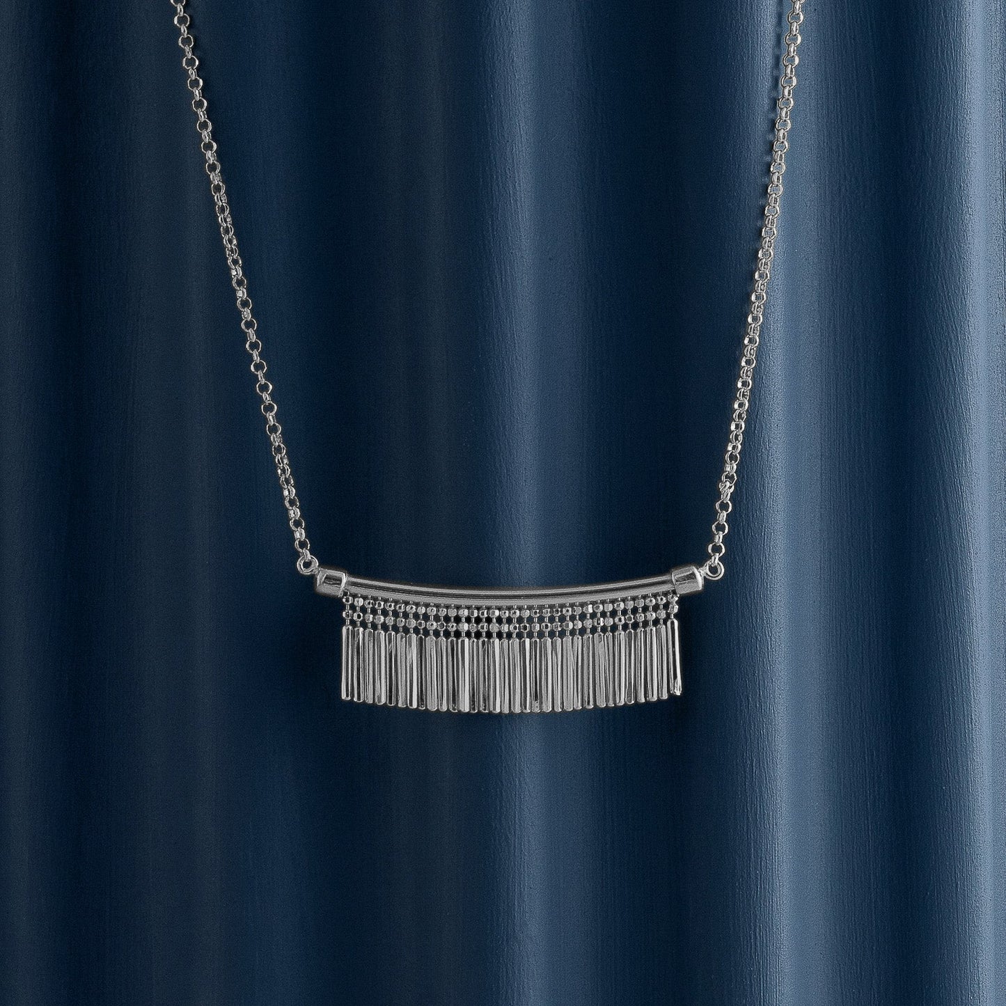 SILVER TASSEL CHARM NECKLACE