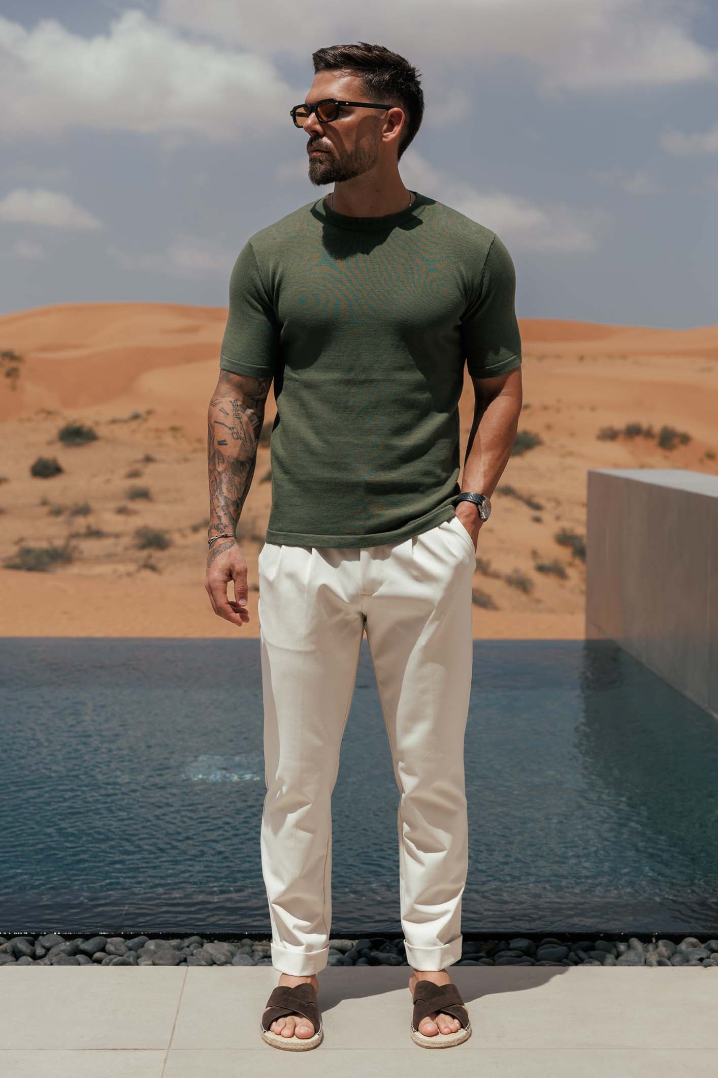 Camiseta de Punto | Verde Oliva