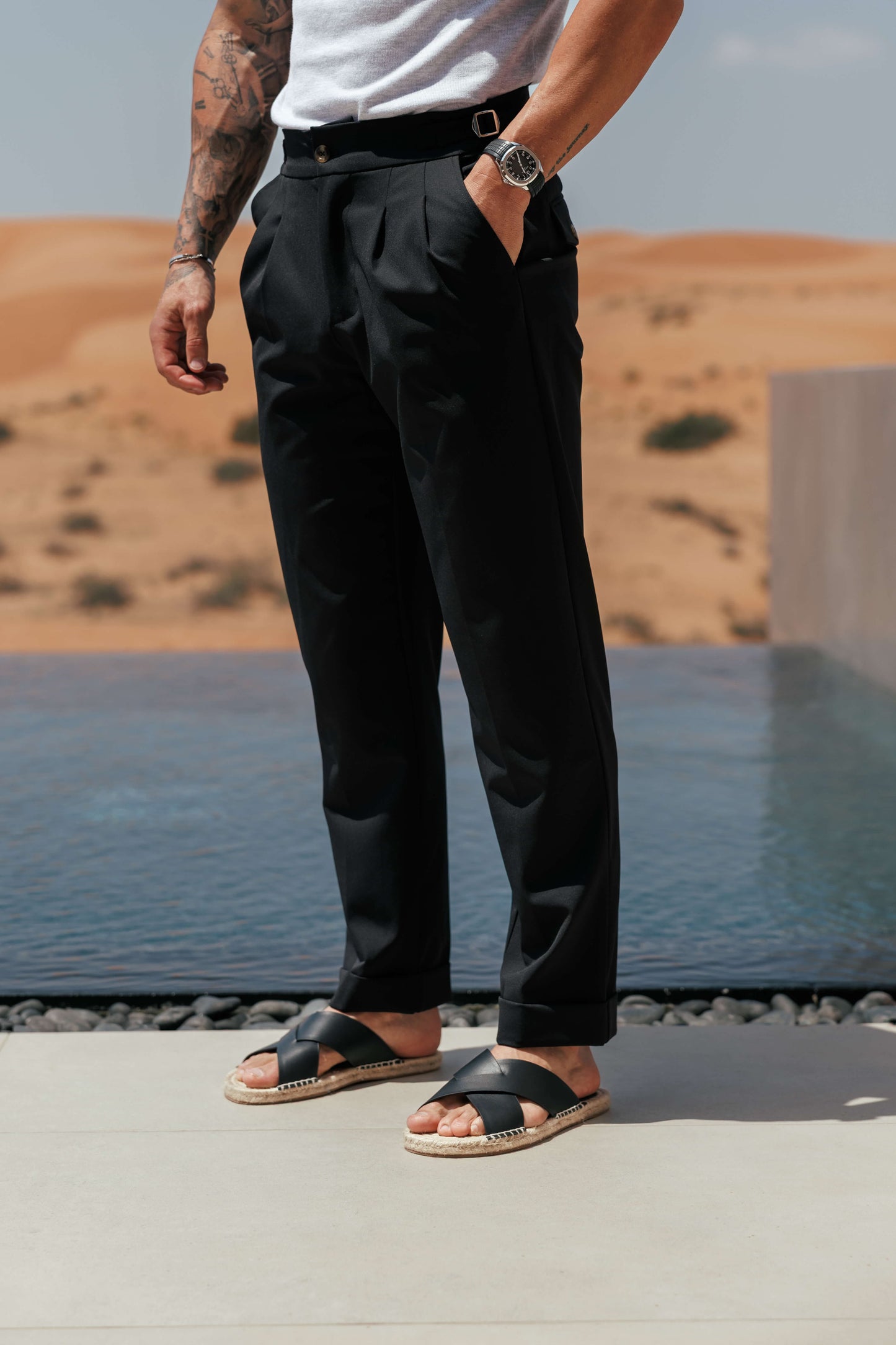Pantalón Premium con Ajuste Lateral | Negro