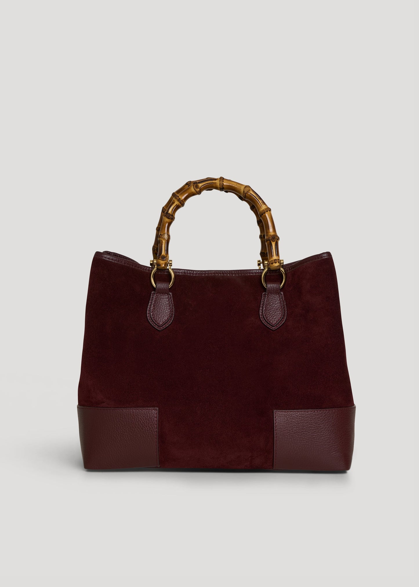 BOLSO DE ANTE CON ASA DE BAMBÚ