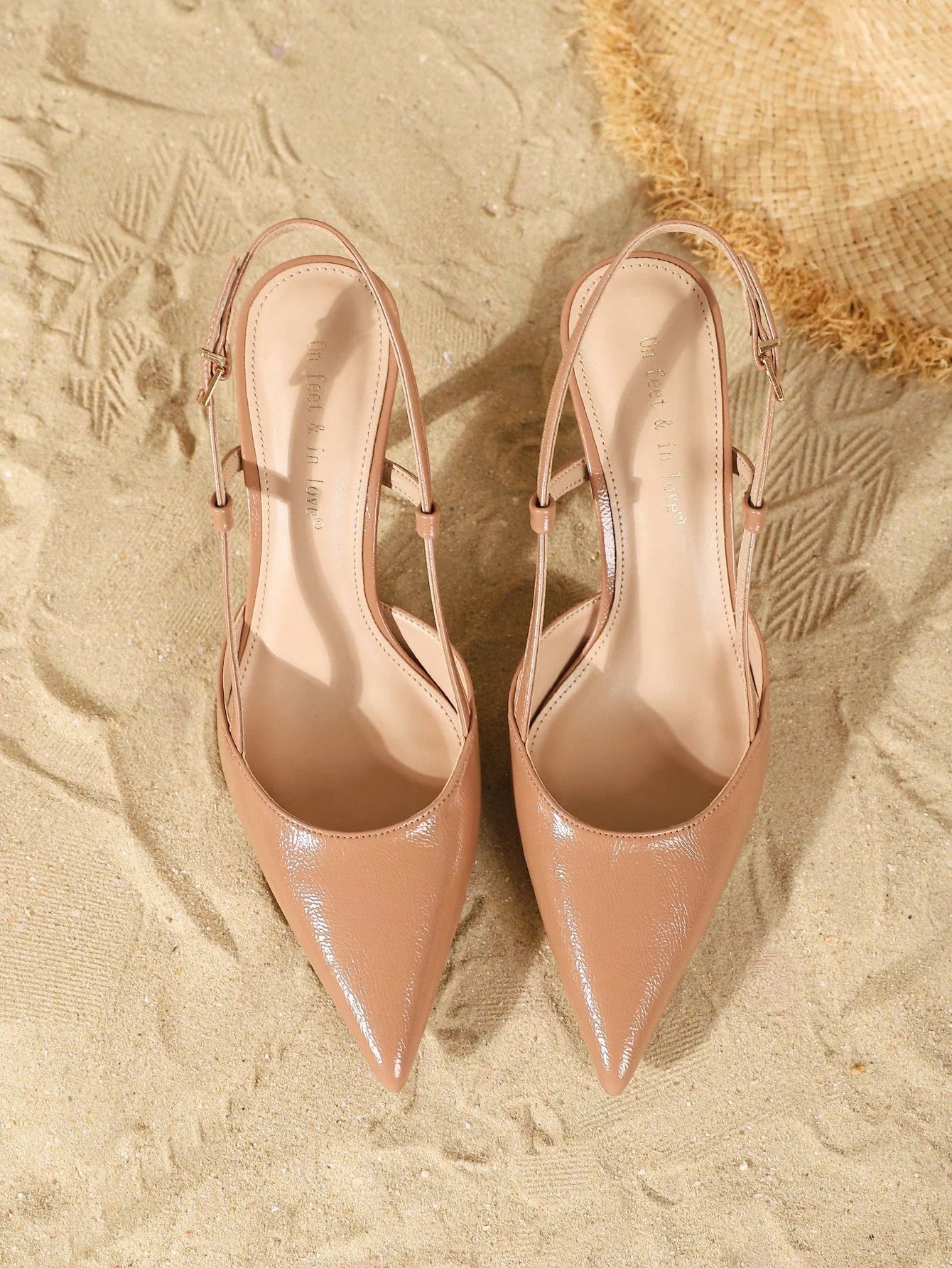 Zapatos Slingback de Punta con Tacón Fino