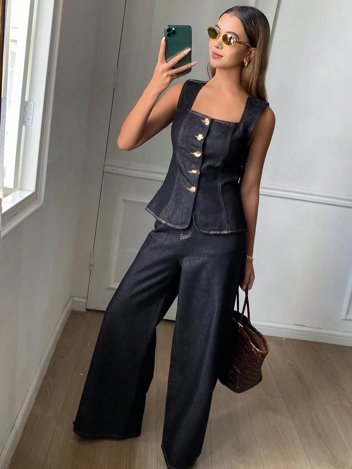 Conjunto Vaquero con Botones Dorados