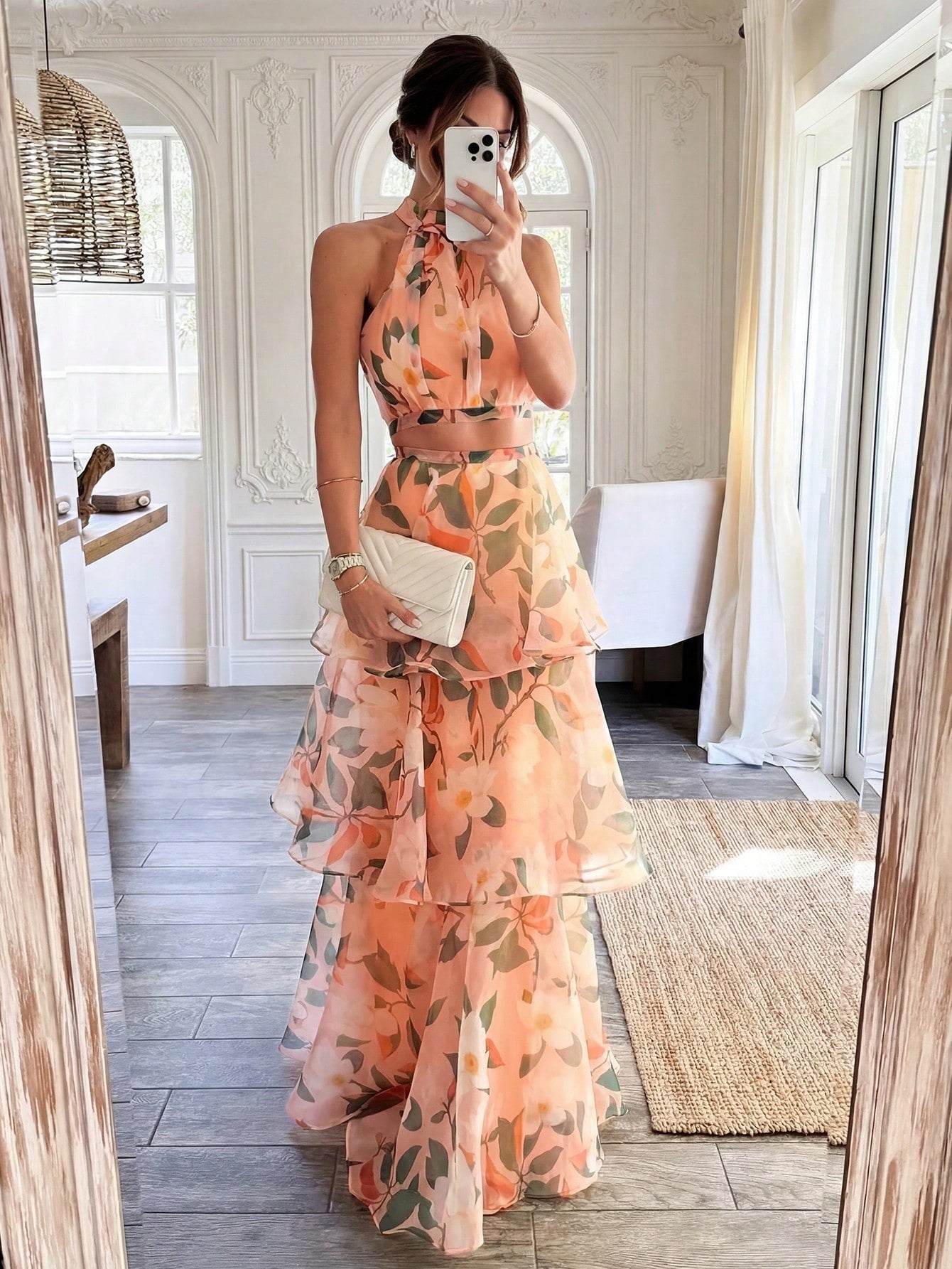 Conjunto Elegante Floral Romántico