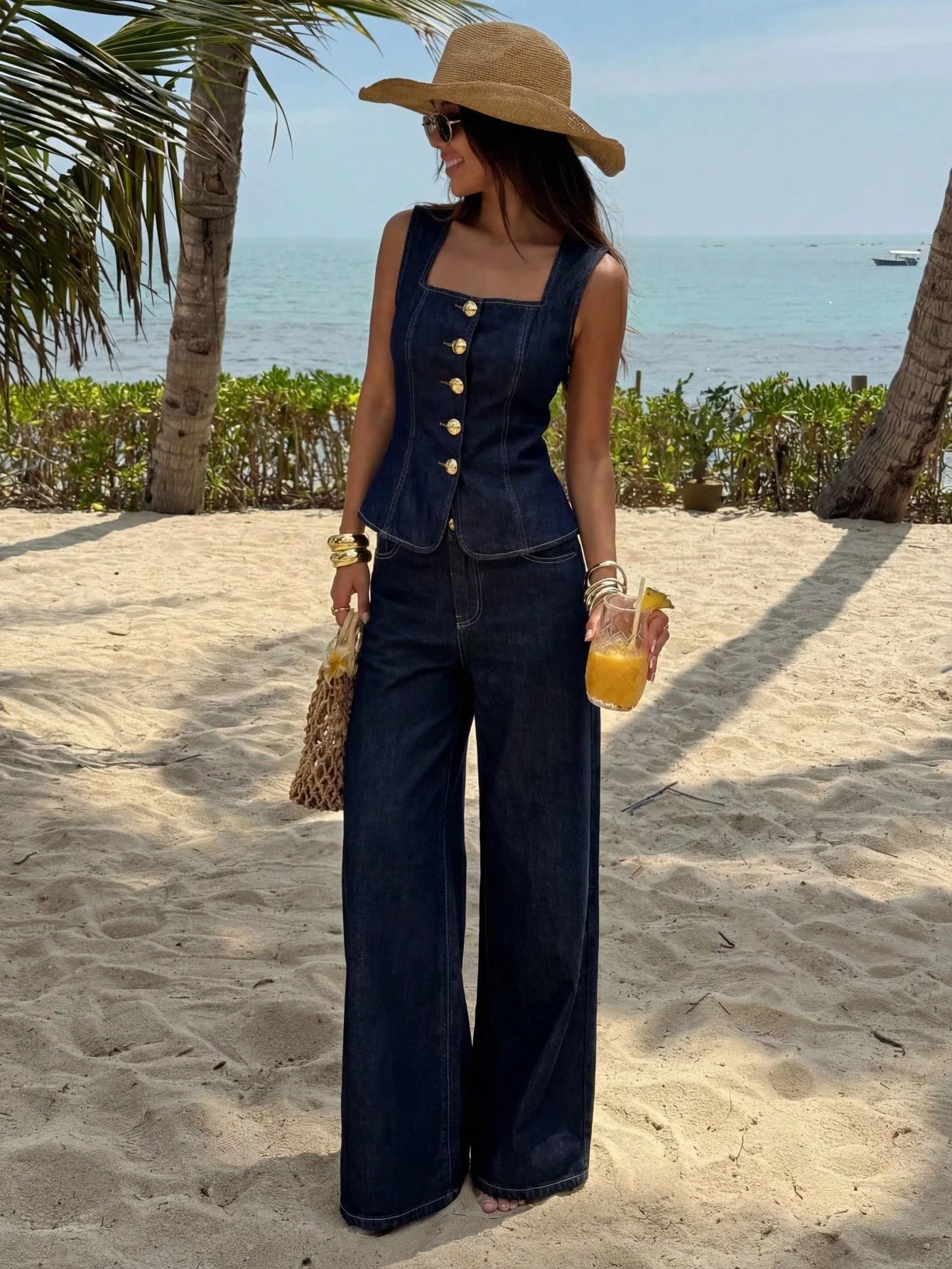 Conjunto Vaquero con Botones Dorados