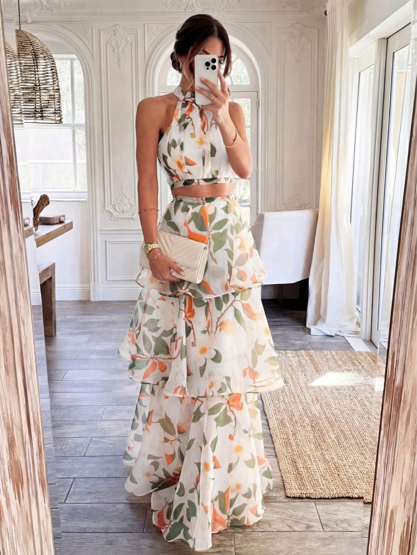 Conjunto Elegante Floral Romántico
