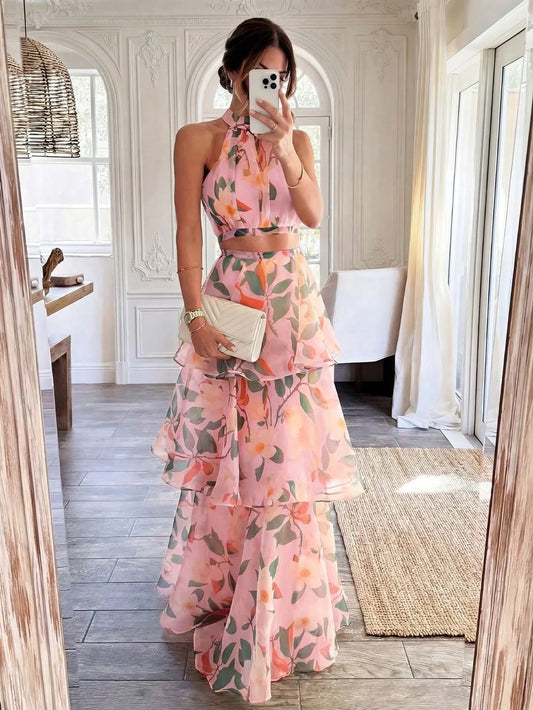 Conjunto Elegante Floral Romántico