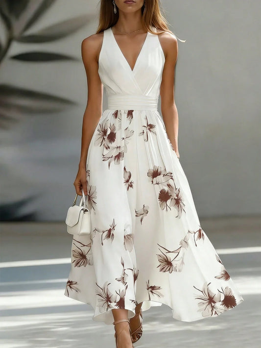 Vestido Midi Elegante con Escote en V