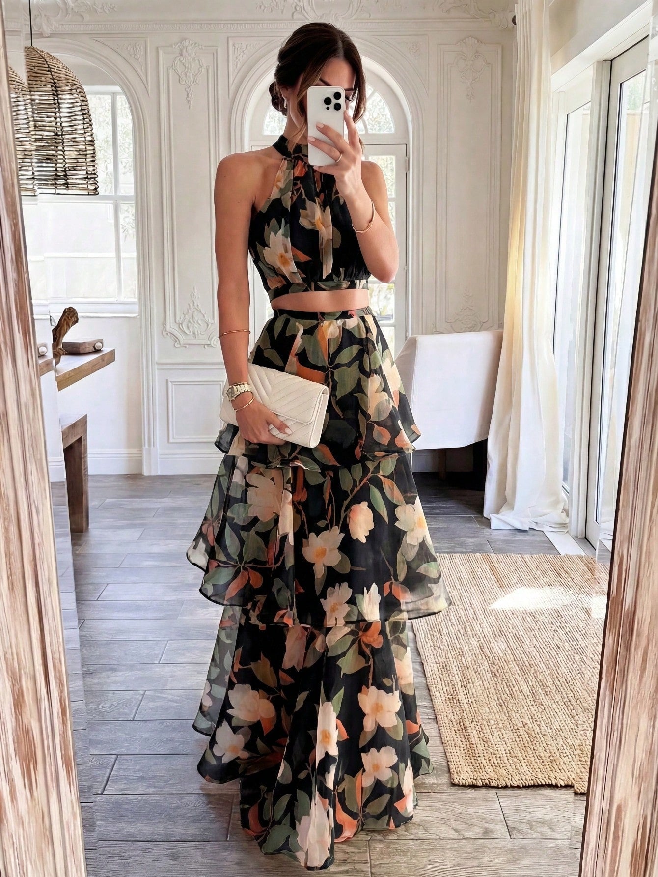 Conjunto Elegante Floral Romántico