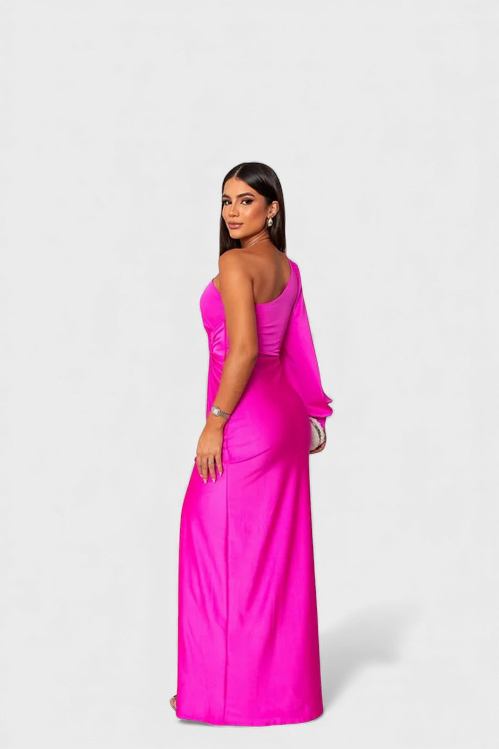 Vestido de Noche Elegante de Un Solo Hombro