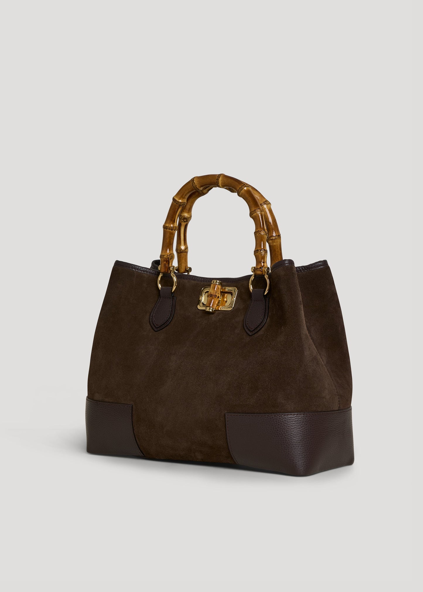 BOLSO DE ANTE CON ASA DE BAMBÚ