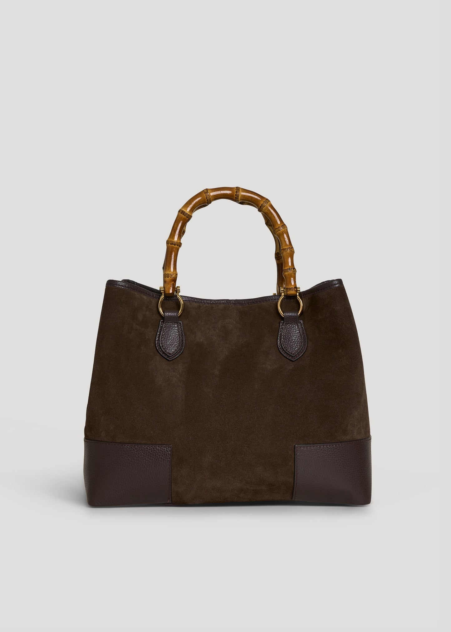 BOLSO DE ANTE CON ASA DE BAMBÚ