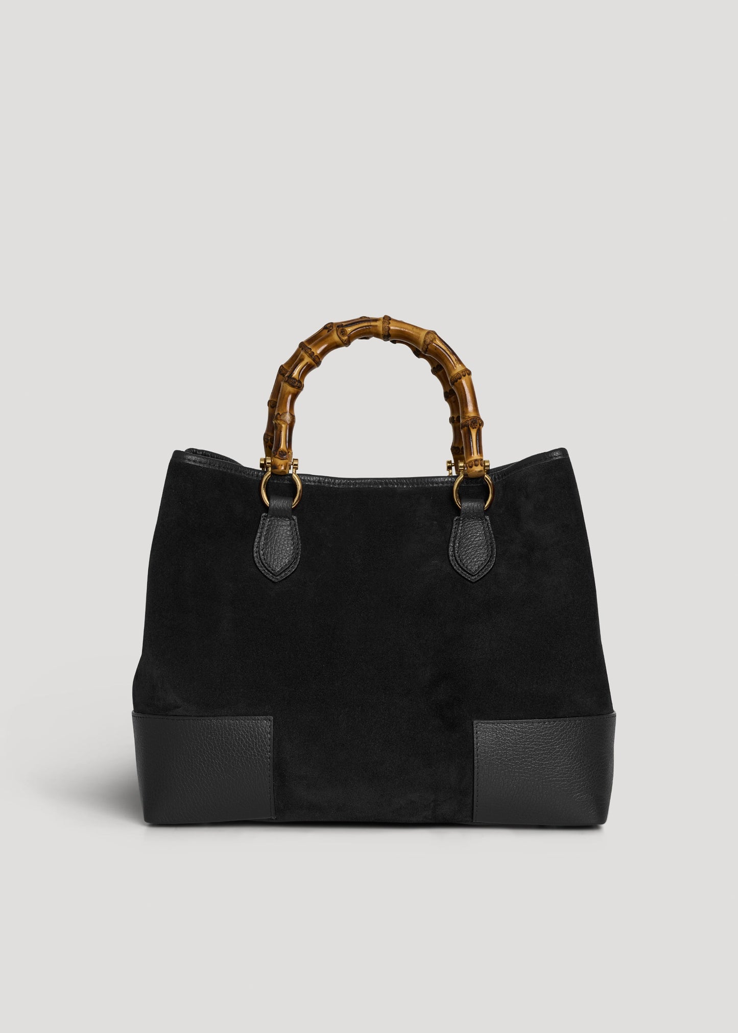 BOLSO DE ANTE CON ASA DE BAMBÚ