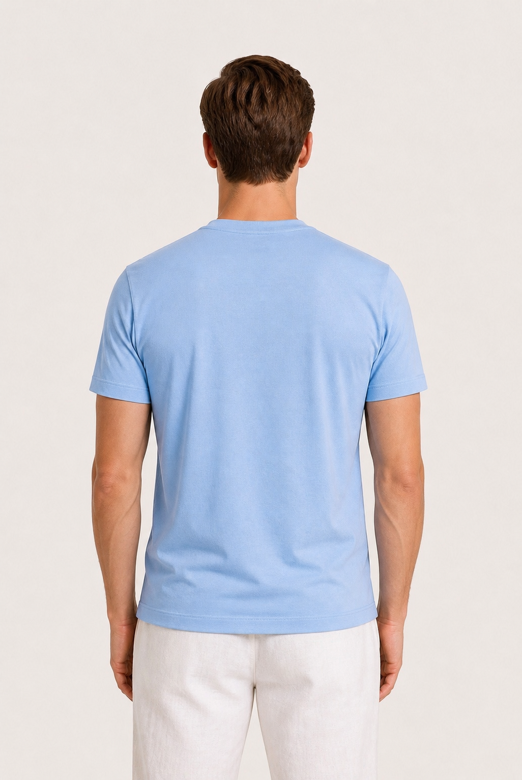 Alessio | Camiseta de Algodón Mercerizado Azul Claro