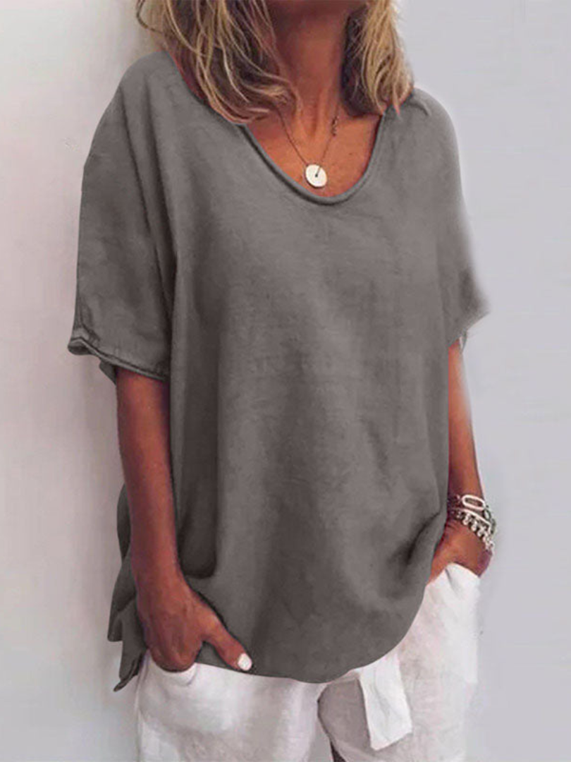 Blusa Amplia de Manga Corta