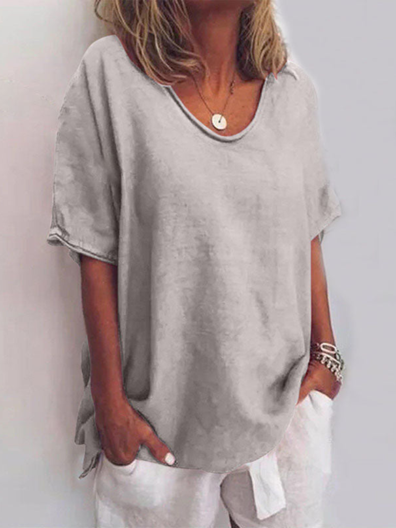 Blusa Amplia de Manga Corta