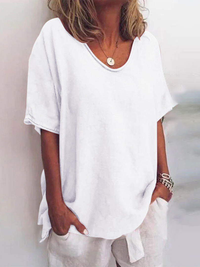 Blusa Amplia de Manga Corta
