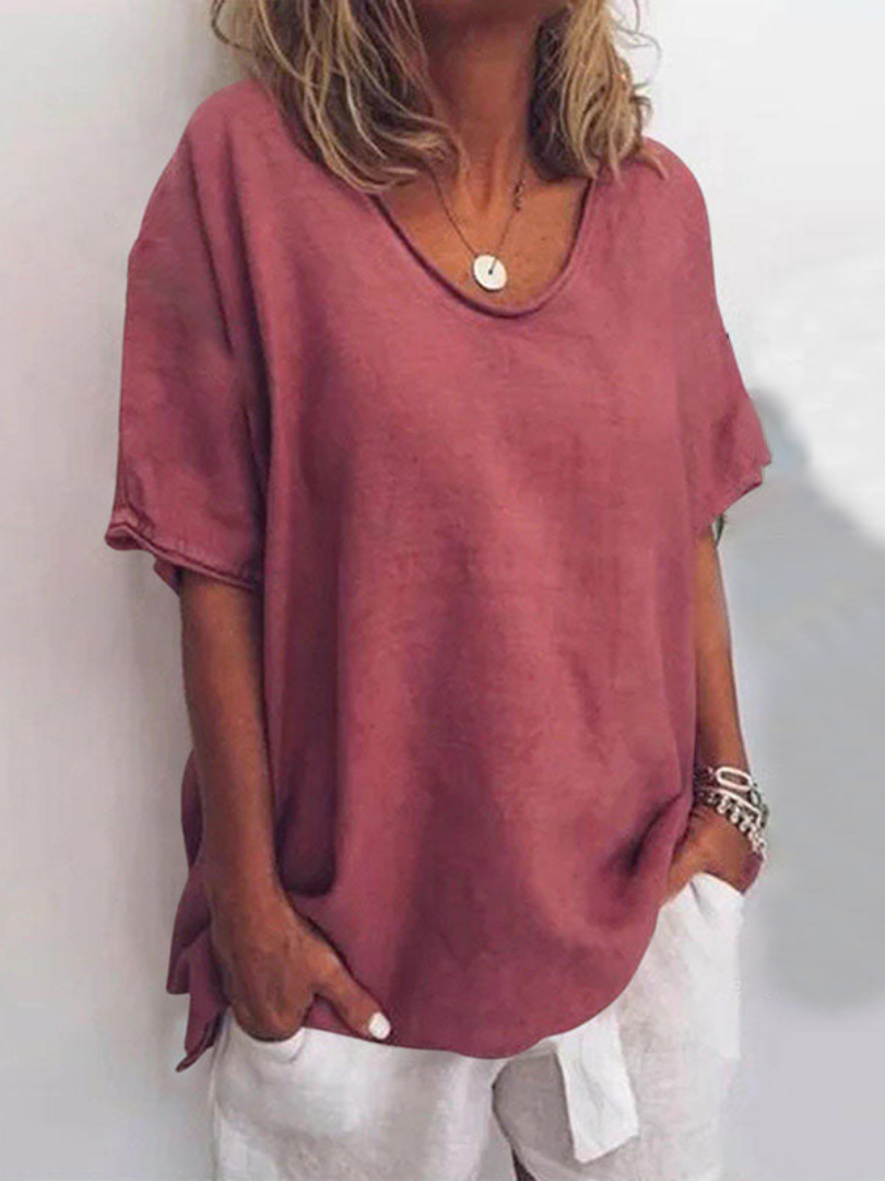 Blusa Amplia de Manga Corta