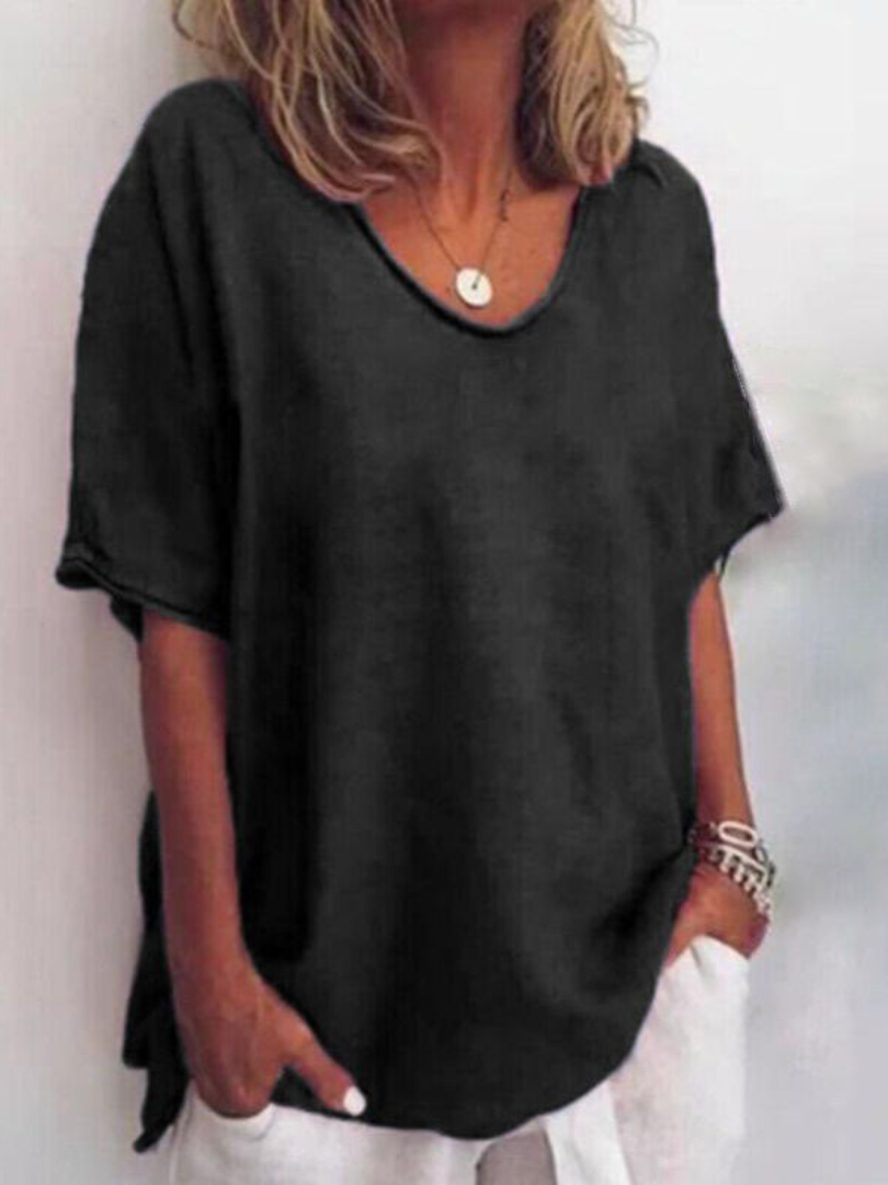 Blusa Amplia de Manga Corta