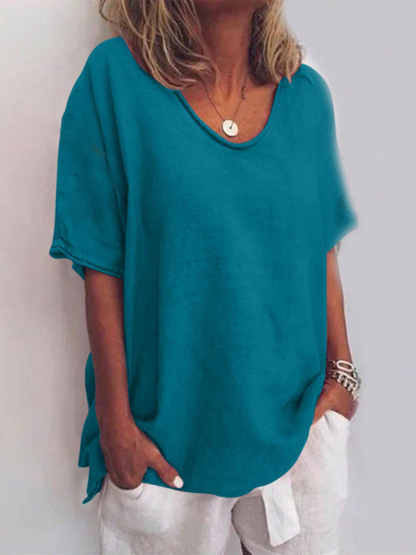 Blusa Amplia de Manga Corta