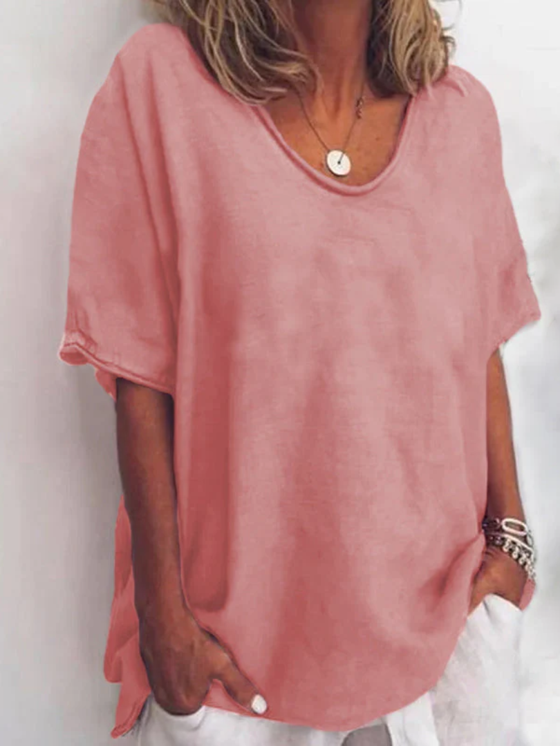 Blusa Amplia de Manga Corta
