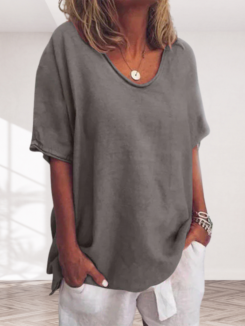 Blusa Amplia de Manga Corta