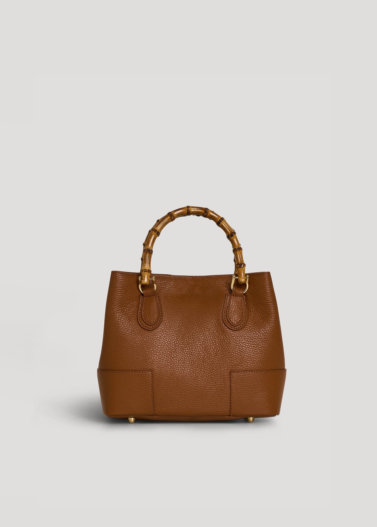 BOLSO MICRO EN PIEL CON ASA DE BAMBÚ