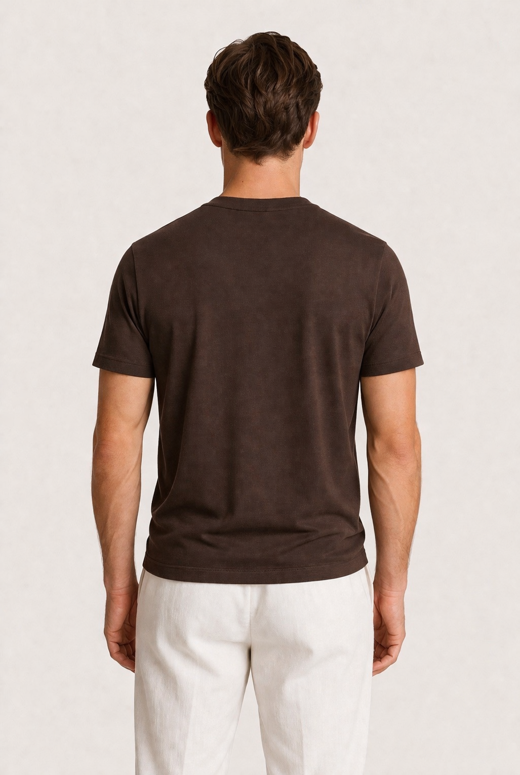 Alessio | Camiseta de Algodón Mercerizado Marrón