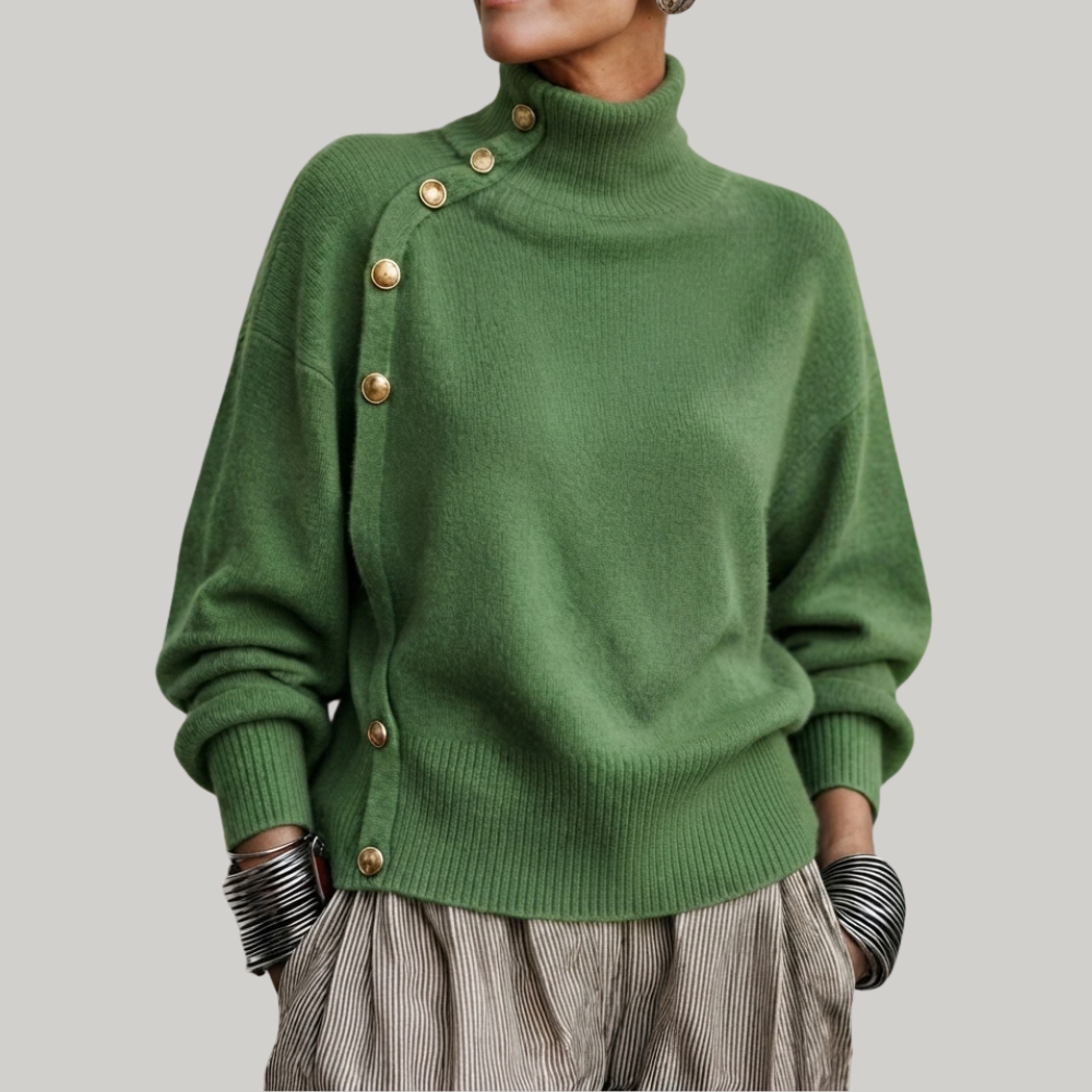 Jersey de cuello alto con botones