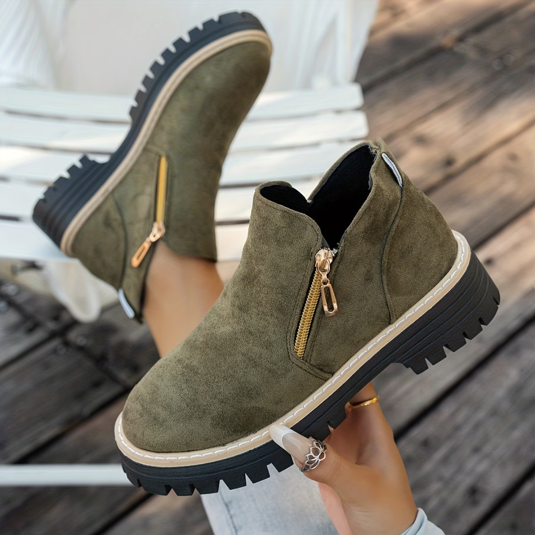 Botines con doble cremallera