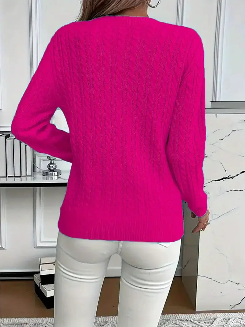 Jersey acogedor de cuello redondo