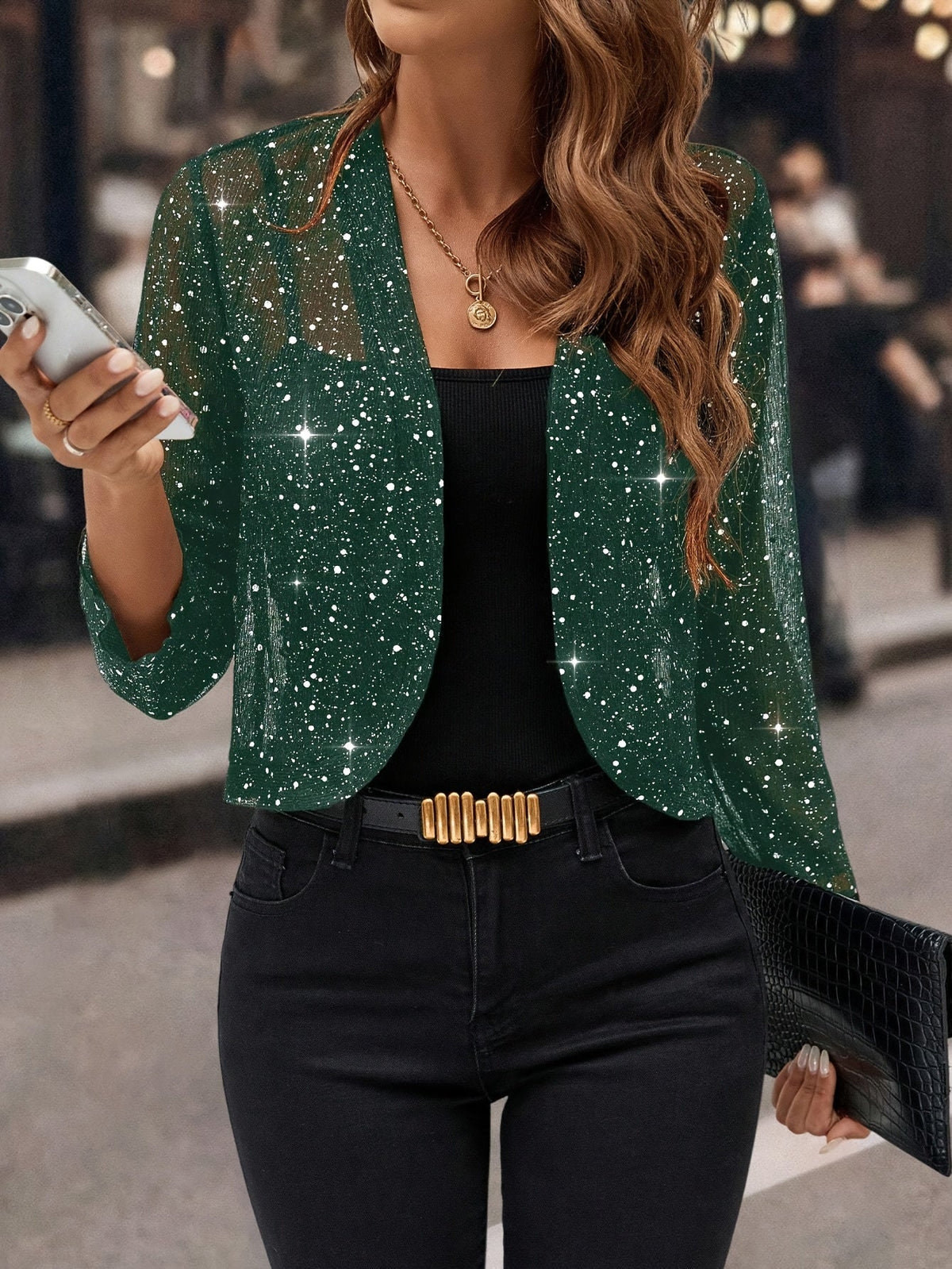 Chaqueta corta de lentejuelas