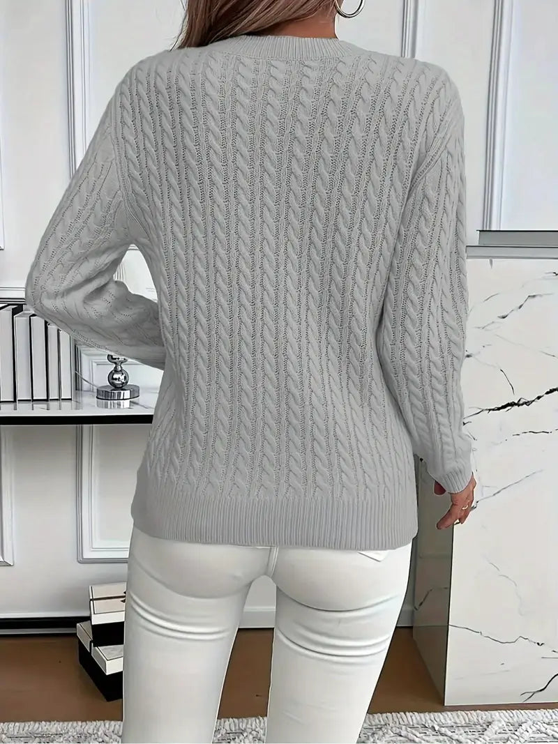 Jersey acogedor de cuello redondo