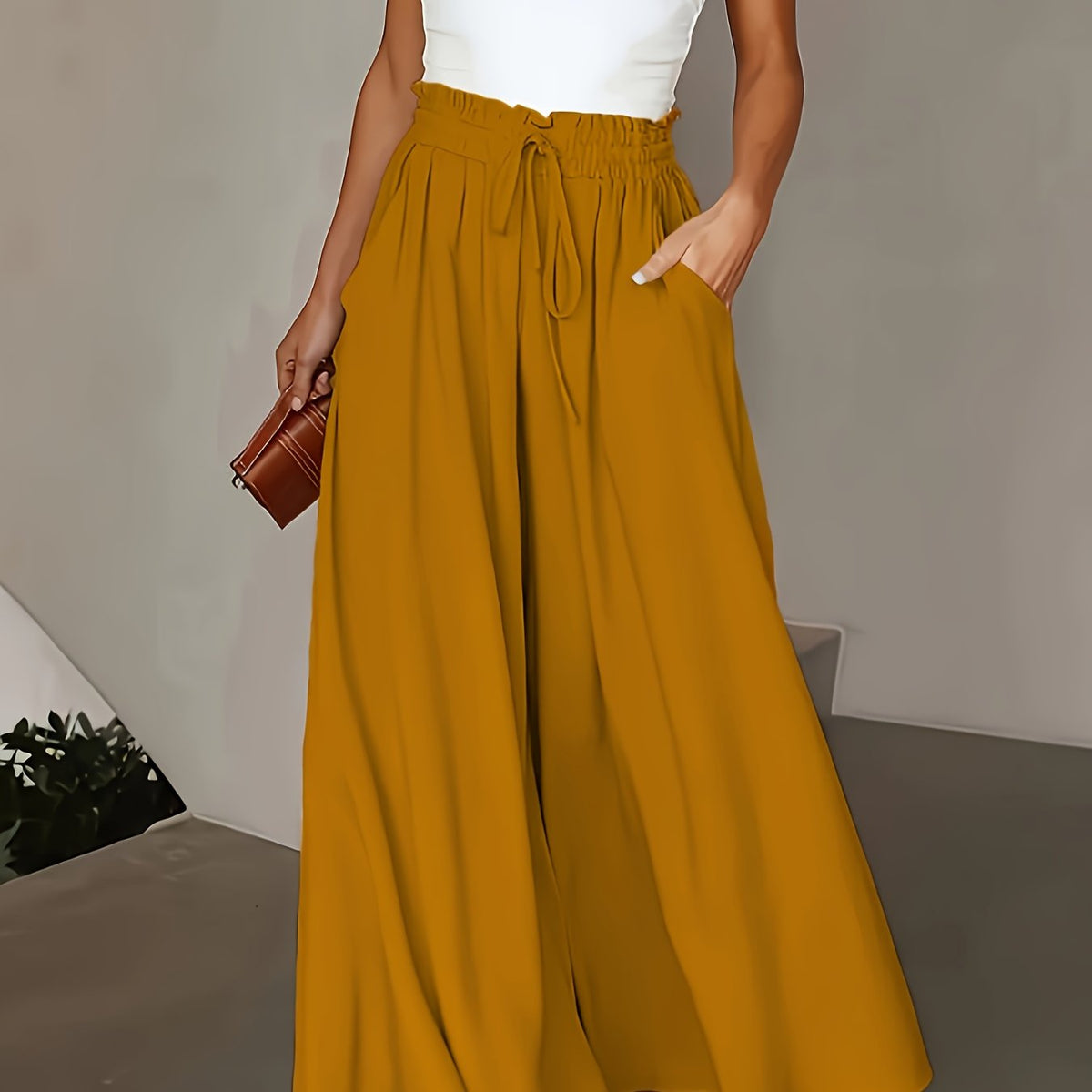 Pantalón elegante de tiro alto