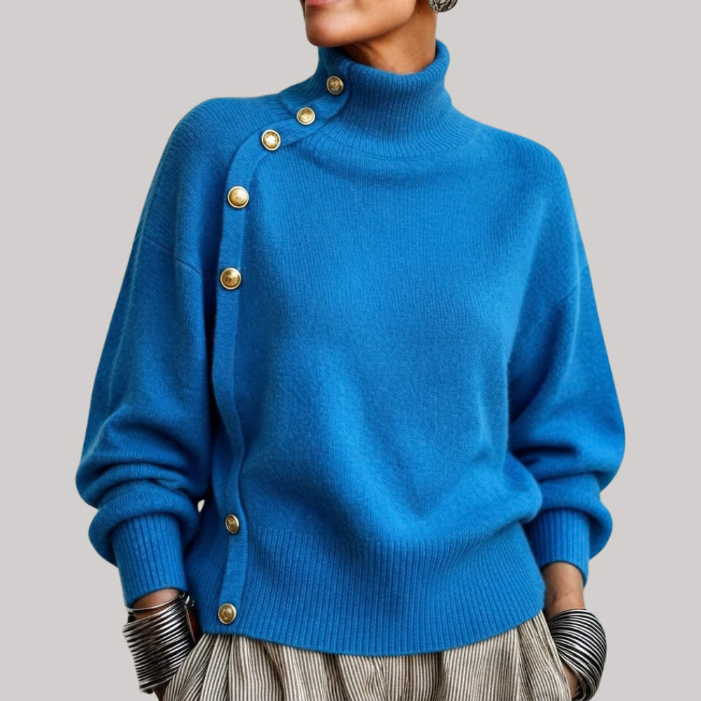 Jersey de cuello alto con botones