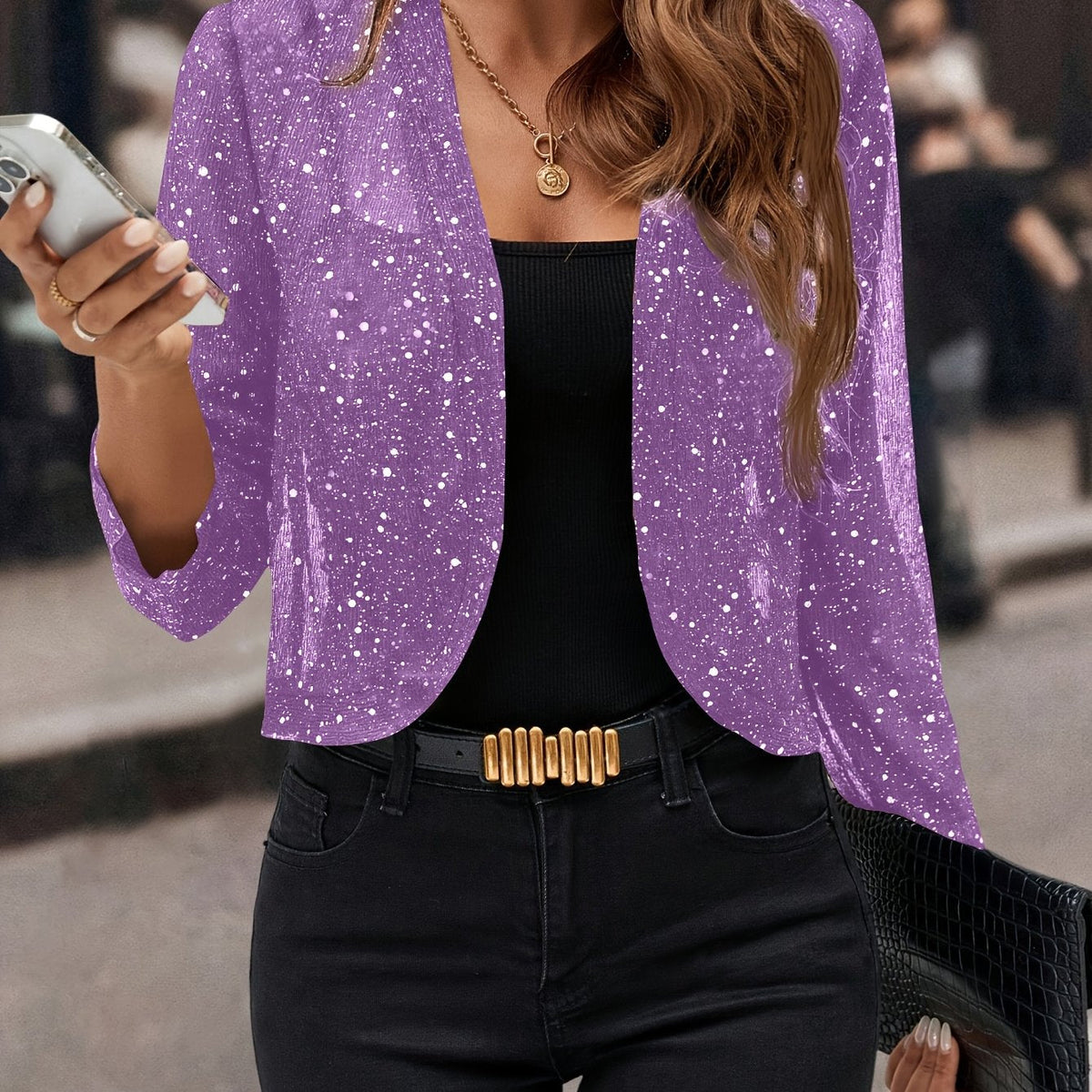 Chaqueta corta de lentejuelas