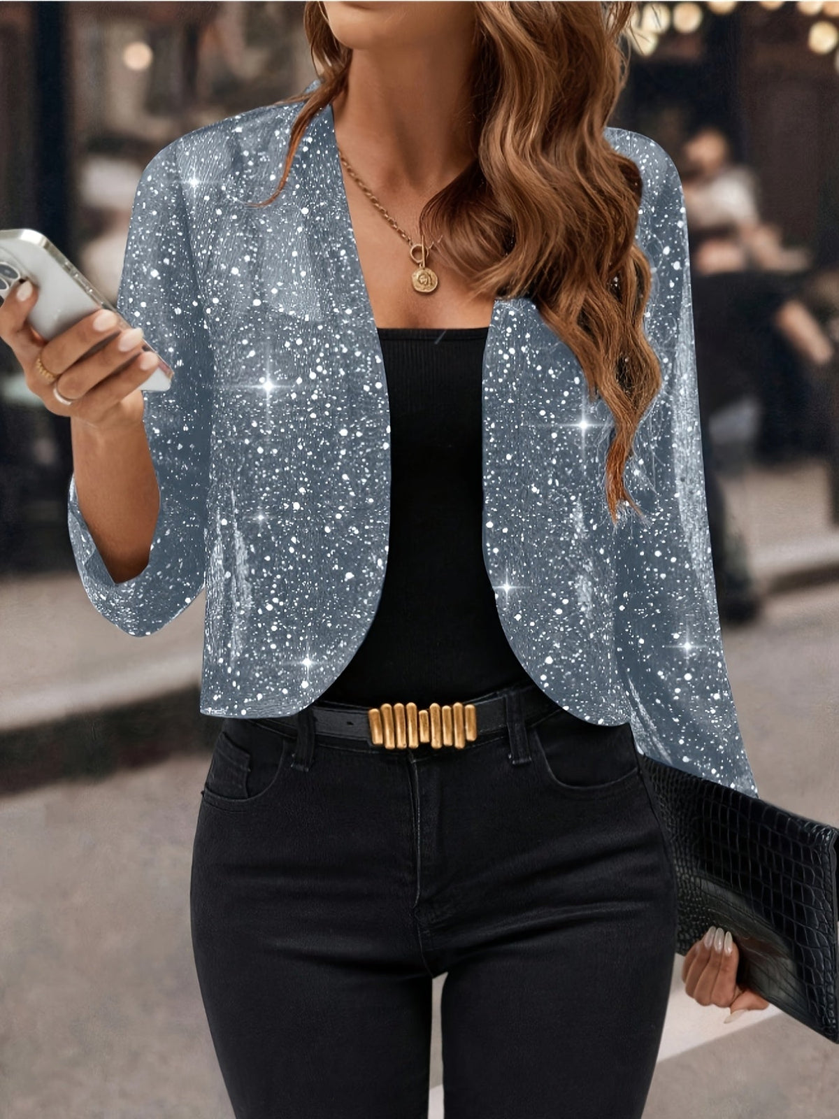 Chaqueta corta de lentejuelas