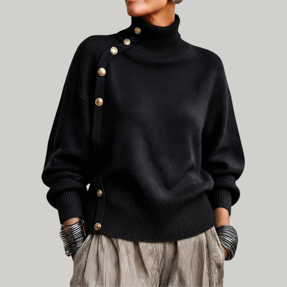 Jersey de cuello alto con botones
