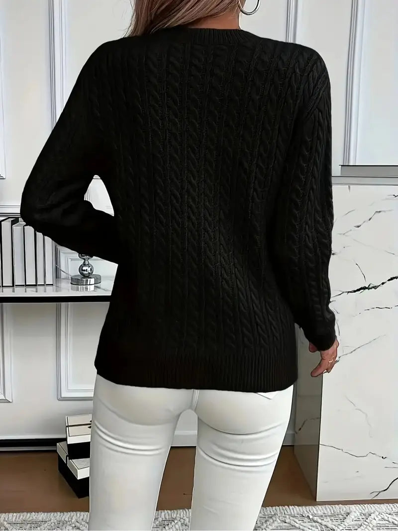 Jersey acogedor de cuello redondo