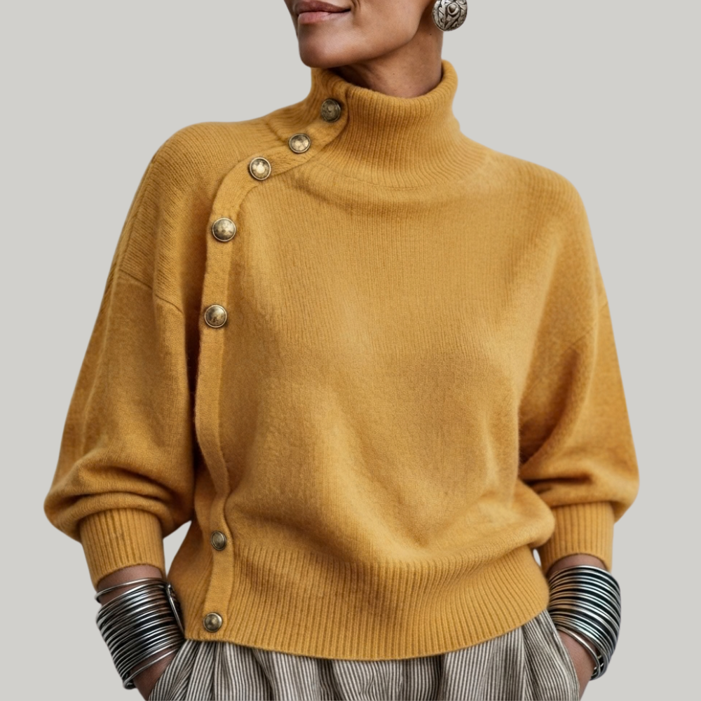 Jersey de cuello alto con botones