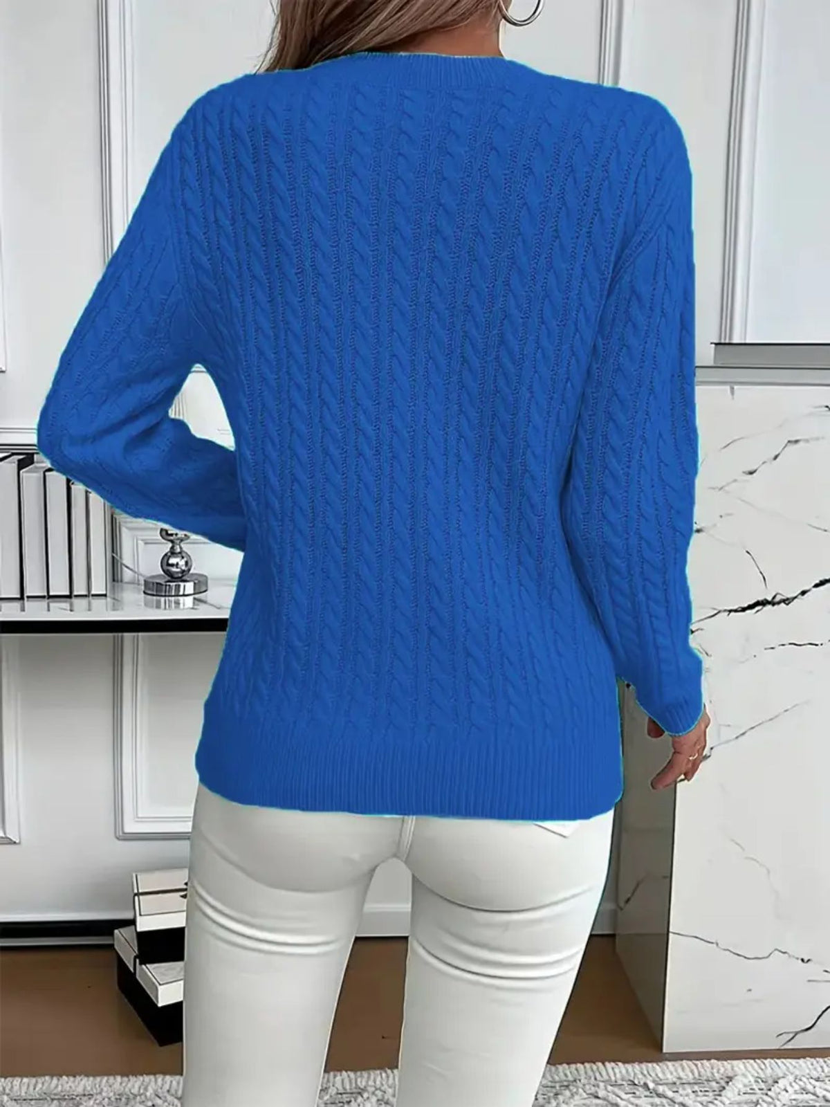 Jersey acogedor de cuello redondo