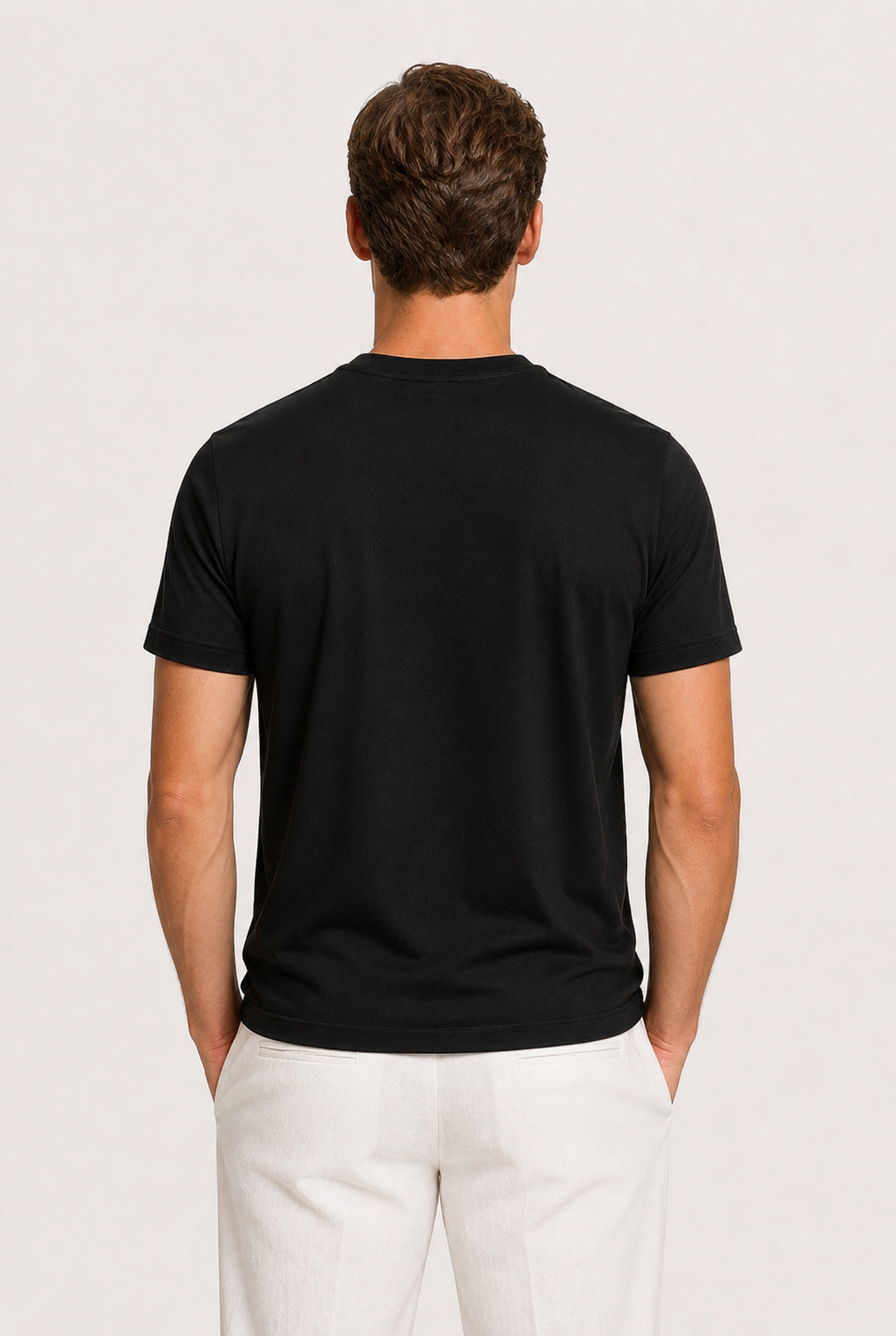 Alessio | Camiseta de Algodón Mercerizado Negra