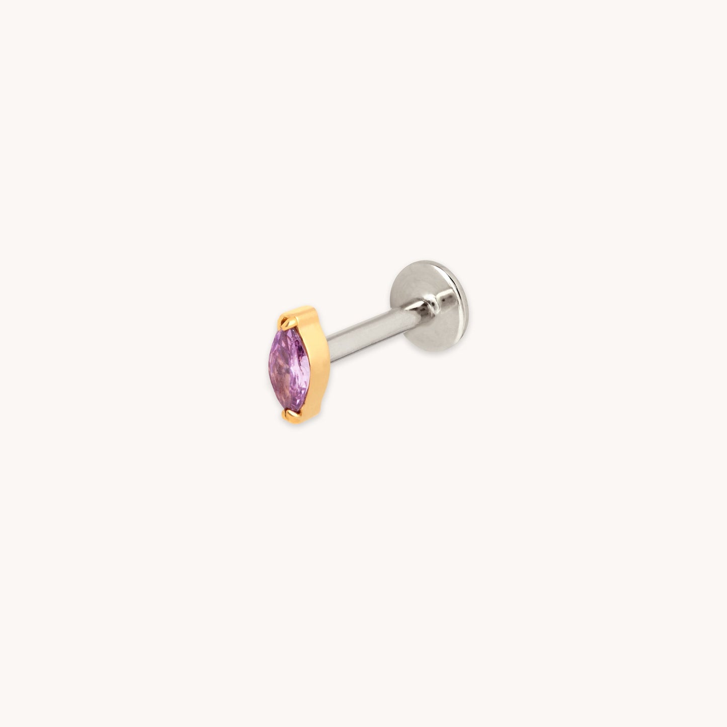 Morado Marquesa Titanio Pendiente Piercing en Oro