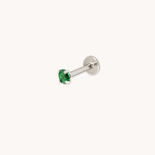 Verde Titanio Pendiente Piercing en Platino