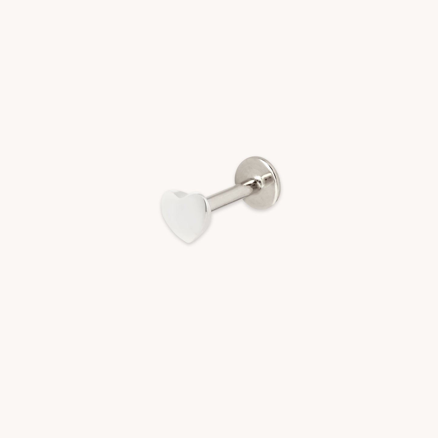 Corazón Titanio Pendiente Piercing en Platino