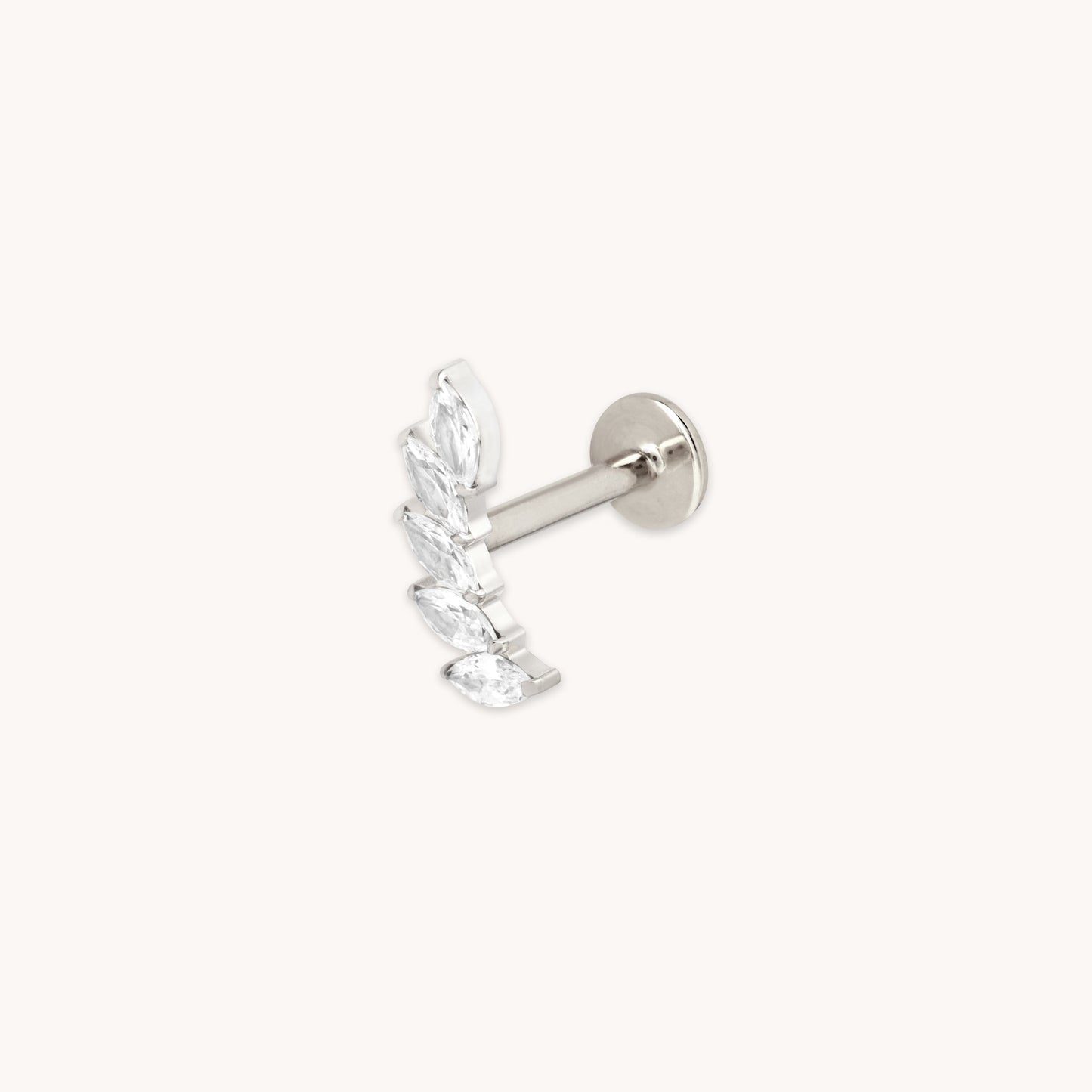 Curvado Marquesa Titanio Pendiente Piercing en Platino