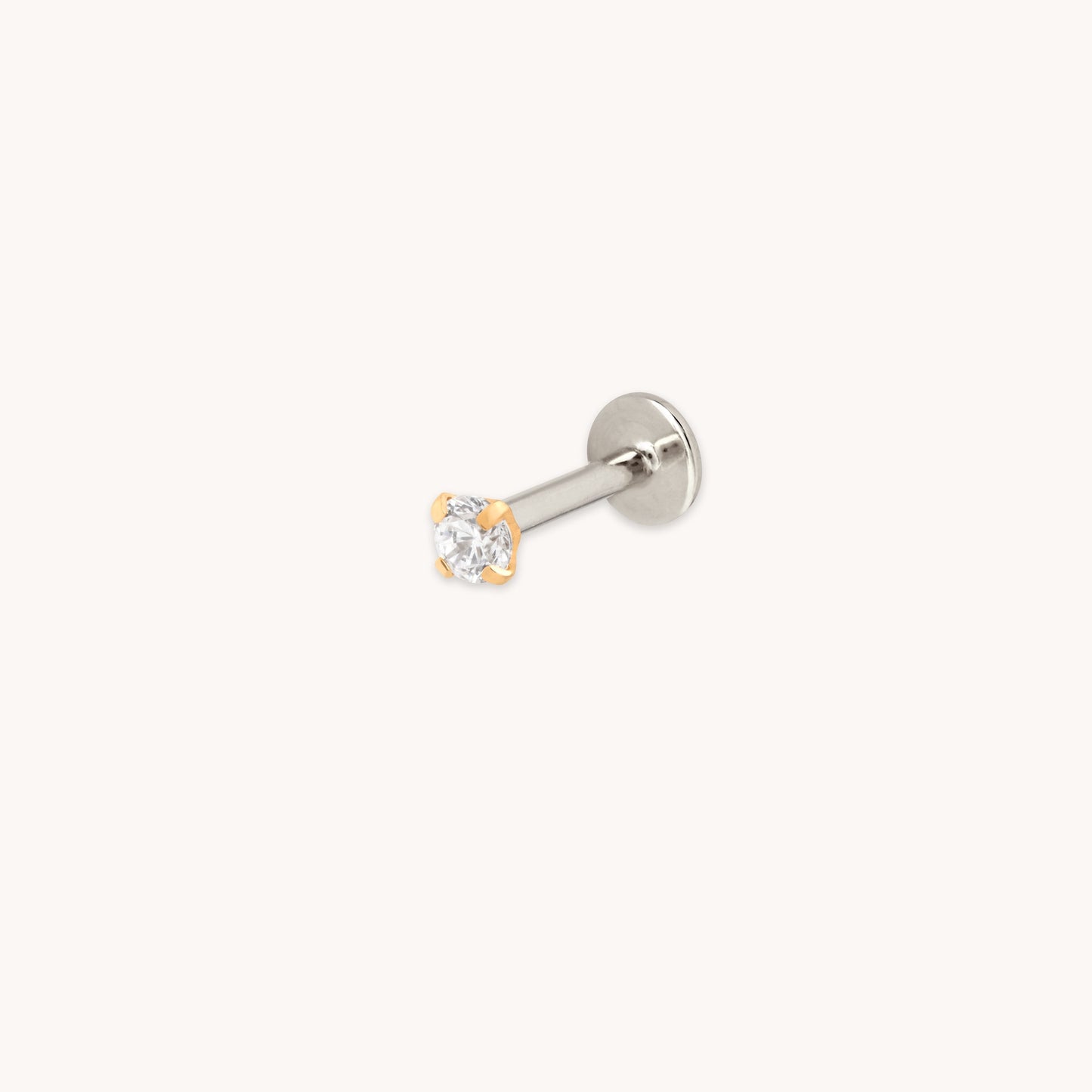 Micro Cristal Titanio Pendiente Piercing en Oro