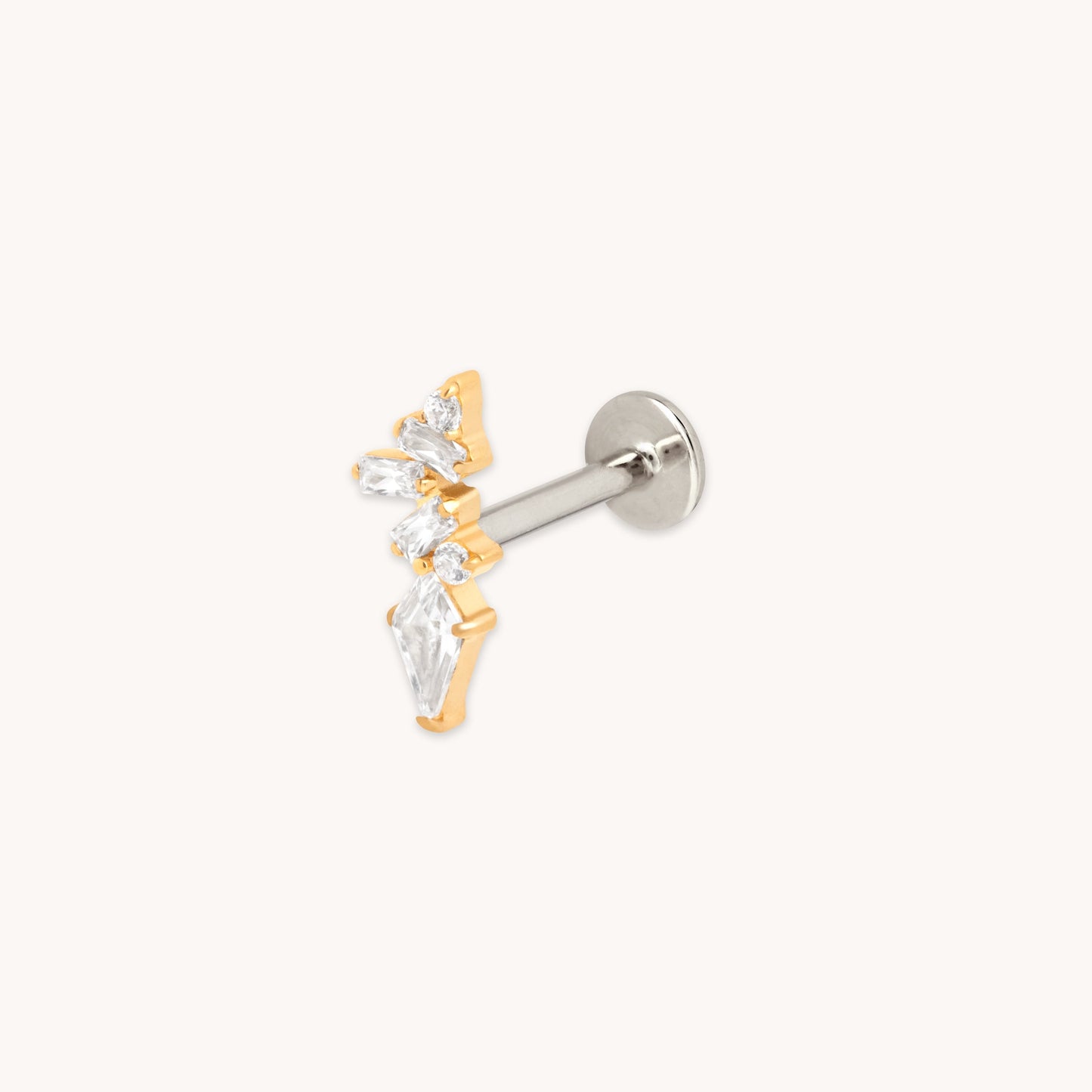 Cristal Marquesa Racimo Titanio Pendiente Piercing en Oro