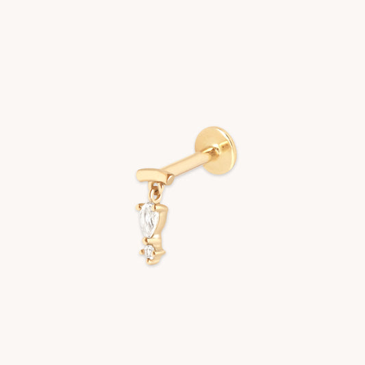 Pear Charm Hidden Helix in Solid Gold
